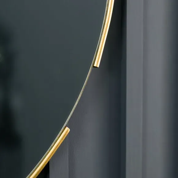 Round Wall Mirror - Gold, Metal