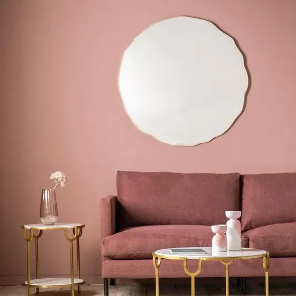 Round Wall Mirror - Gold, Metal image