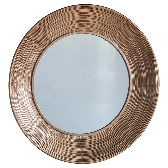 Round Wall Mirror - Gold, Metal