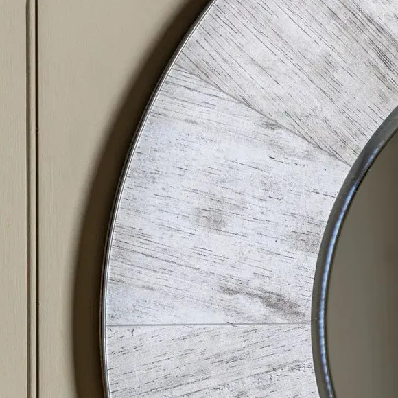 Round Wall Mirror - Light Grey