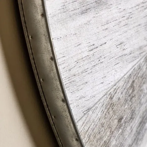 Round Wall Mirror - Light Grey