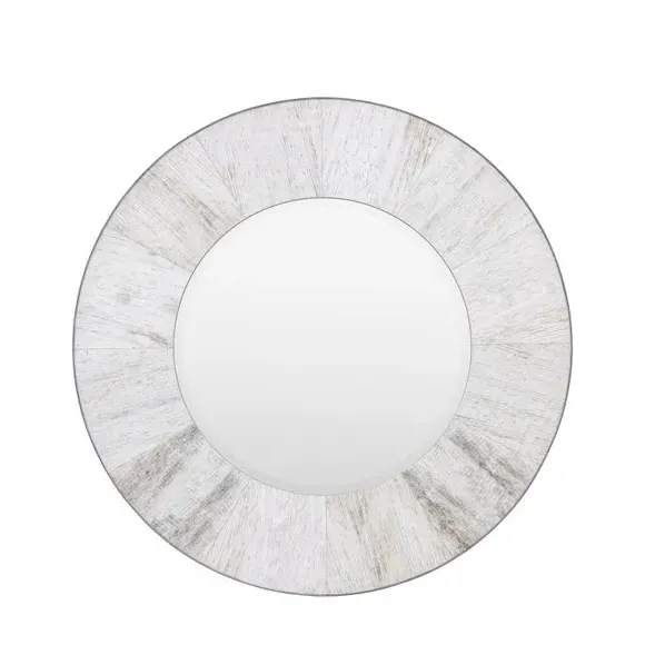 Round Wall Mirror - Light Grey
