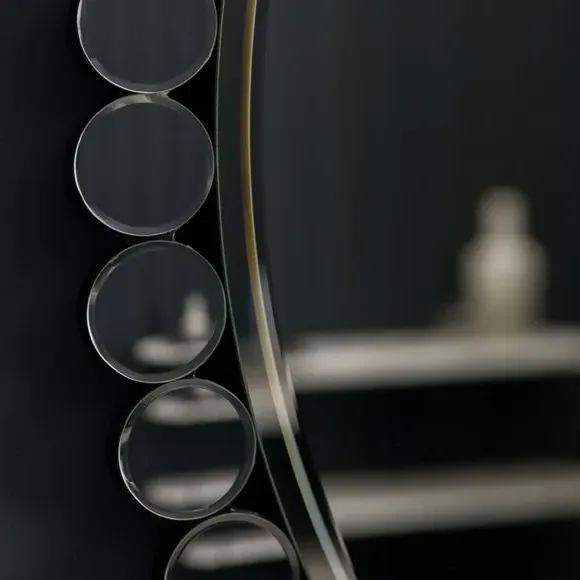 Round Wall Mirror - Silver, Bevelled Glass