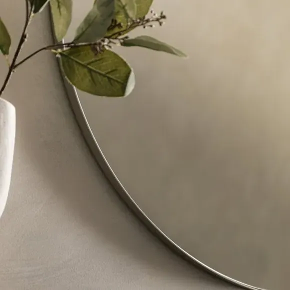 Round Wall Mirror - Silver, Metal Frame