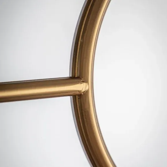 Round Wall Mirror Window Style - Gold