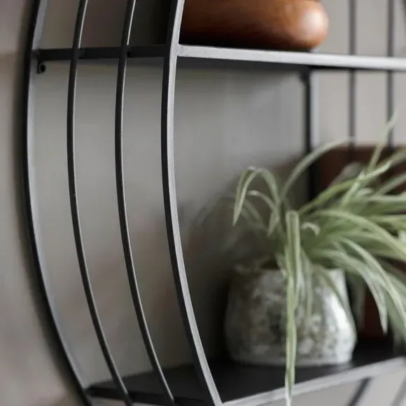 Round Wall Storage Unit - Black, Metal