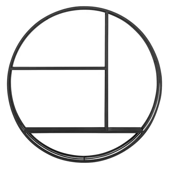Round Wall Storage Unit - Black, Metal