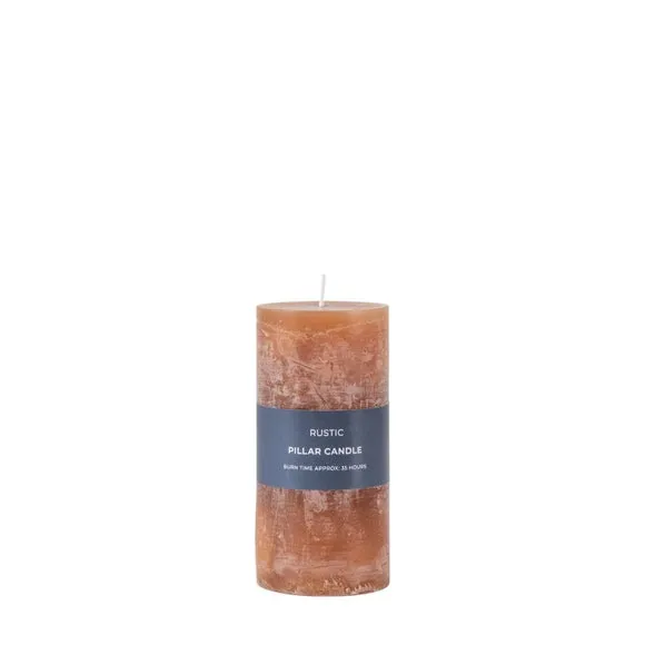 Rustic Pillar Candle - Amber