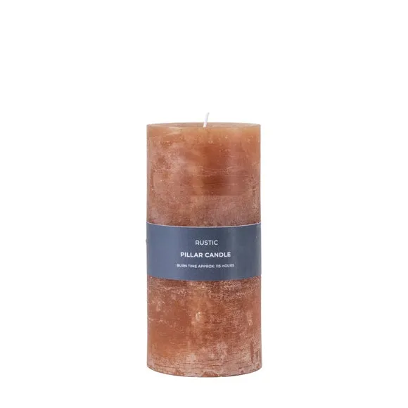 Rustic Pillar Candle - Amber