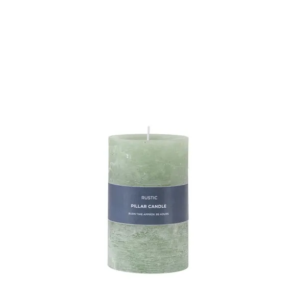 Rustic Pillar Candle - Sage