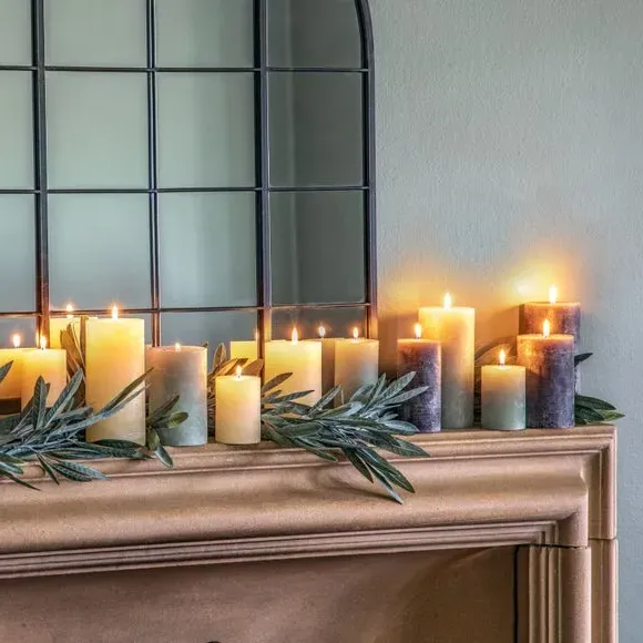 Rustic Pillar Candle - Slate
