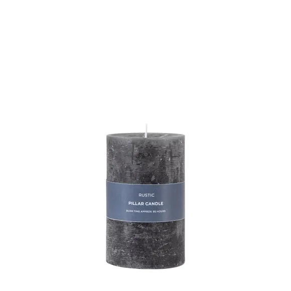 Rustic Pillar Candle - Slate