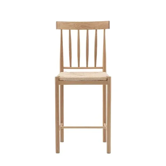 Set of 2 Bar Stools - Natural, Oak