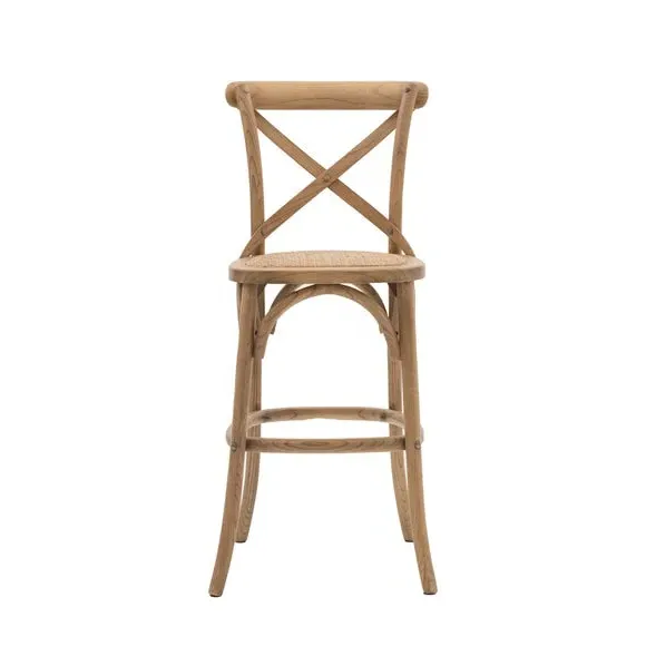 Set of 2 Bar Stools - Natural, Rattan