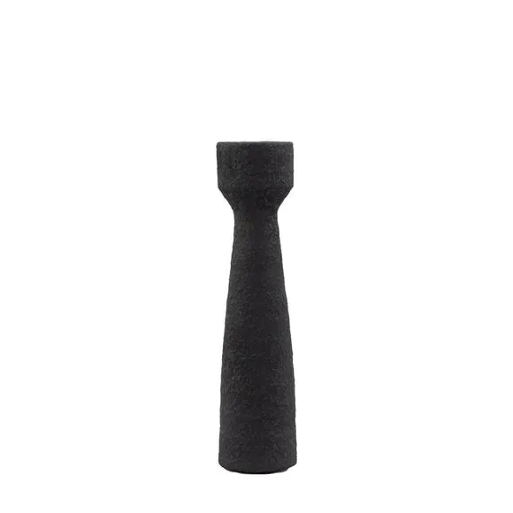 Set of 2 Candlestick Holders - Black, Matte image