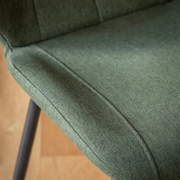 Set of 2 Dining Chairs - Bottle Green, Flatweave