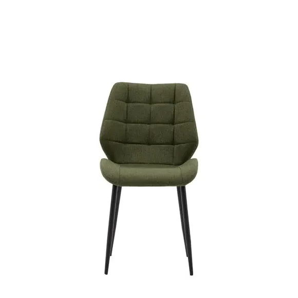 Set of 2 Dining Chairs - Bottle Green, Flatweave