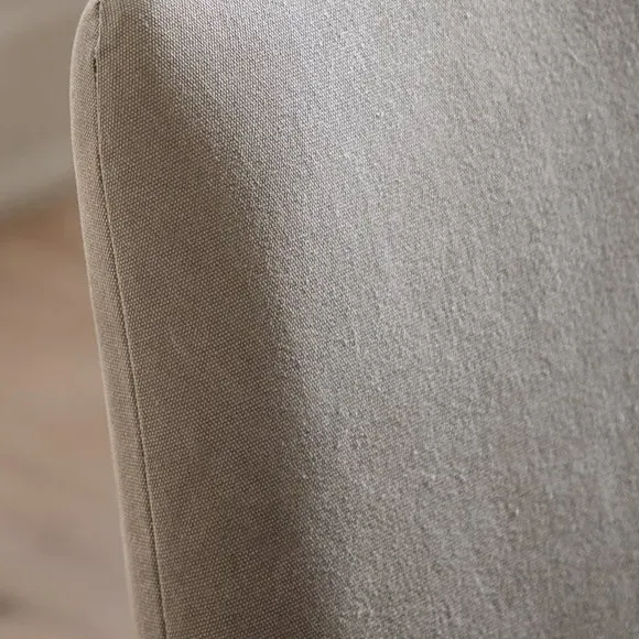 Set of 2 Dining Chairs - Brown, Linen