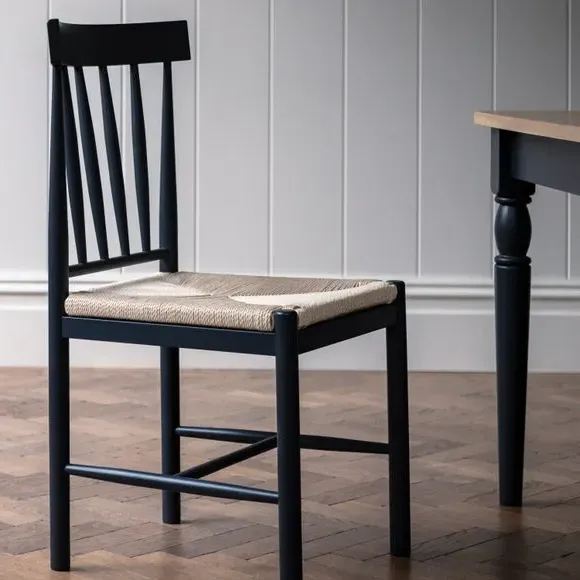Set of 2 Dining Chairs - Charcoal, Oak