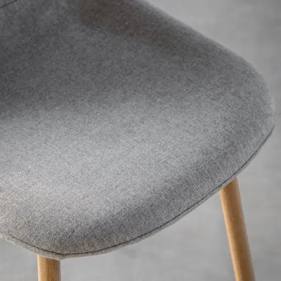 Set of 2 Dining Chairs - Light Grey, Fabric