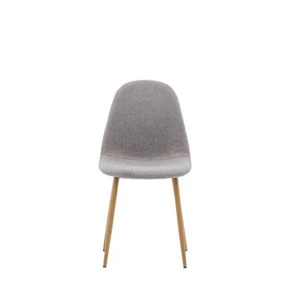 Set of 2 Dining Chairs - Light Grey, Fabric