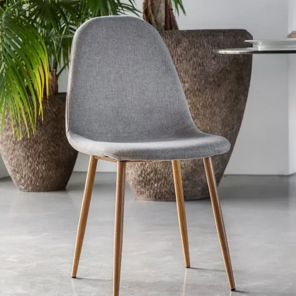 Set of 2 Dining Chairs - Light Grey, Fabric image