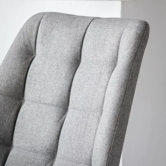 Set of 2 Dining Chairs - Light Grey, Flatweave