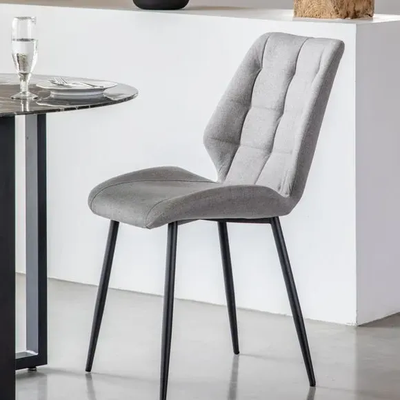 Set of 2 Dining Chairs - Light Grey, Flatweave image