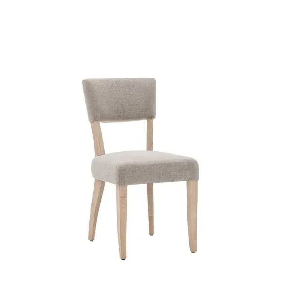 Set of 2 Dining Chairs - Light Grey, Linen