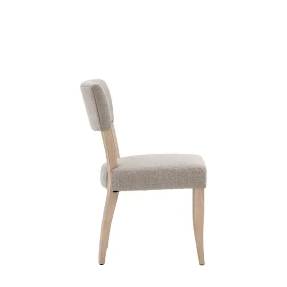 Set of 2 Dining Chairs - Light Grey, Linen