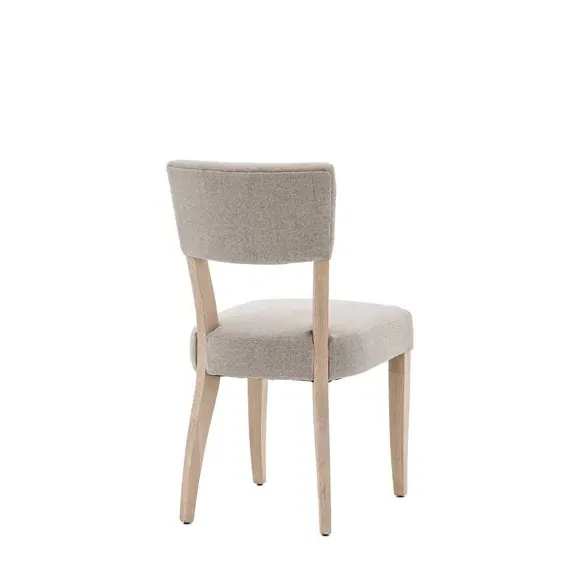 Set of 2 Dining Chairs - Light Grey, Linen