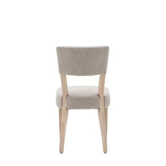 Set of 2 Dining Chairs - Light Grey, Linen