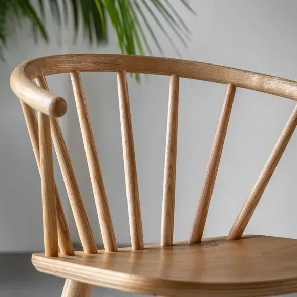 Set of 2 Dining Chairs - Light Wood, Oak