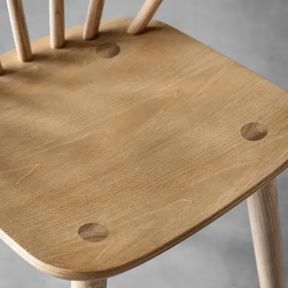 Set of 2 Dining Chairs - Light Wood, Oak