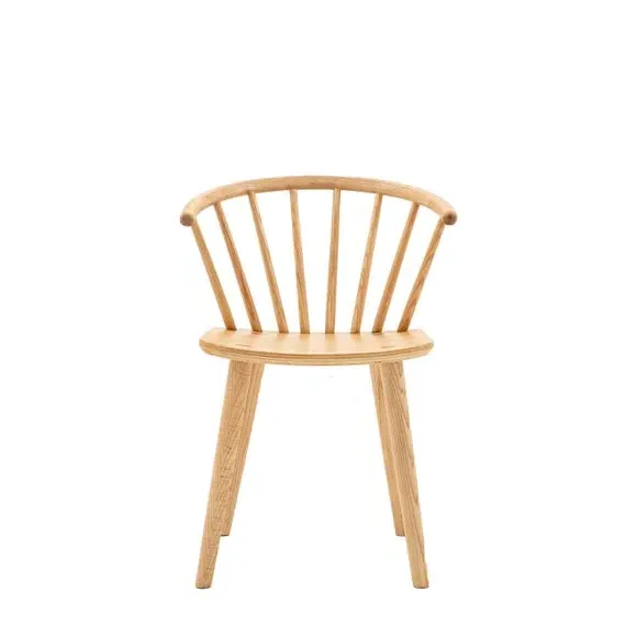 Set of 2 Dining Chairs - Light Wood, Oak