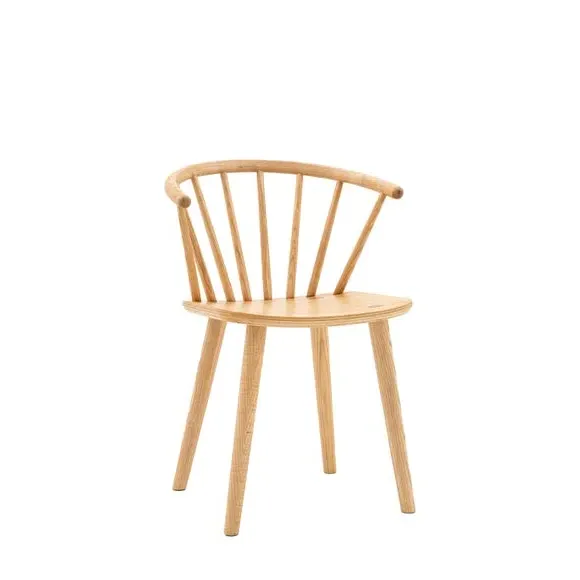 Set of 2 Dining Chairs - Light Wood, Oak