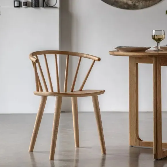 Set of 2 Dining Chairs - Light Wood, Oak image