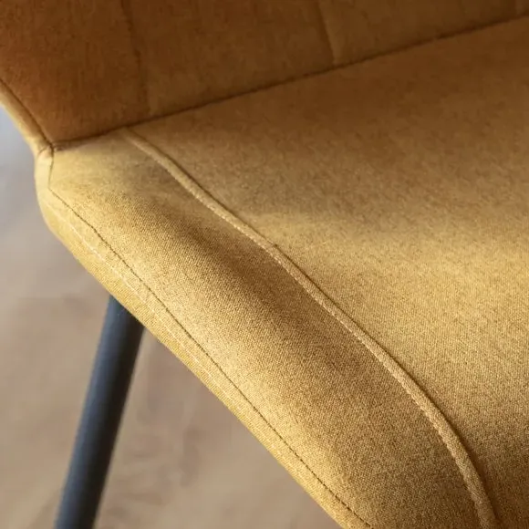 Set of 2 Dining Chairs - Saffron Yellow, Flatweave
