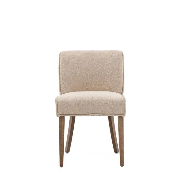Set of 2 Dining Chairs - Taupe, Linen
