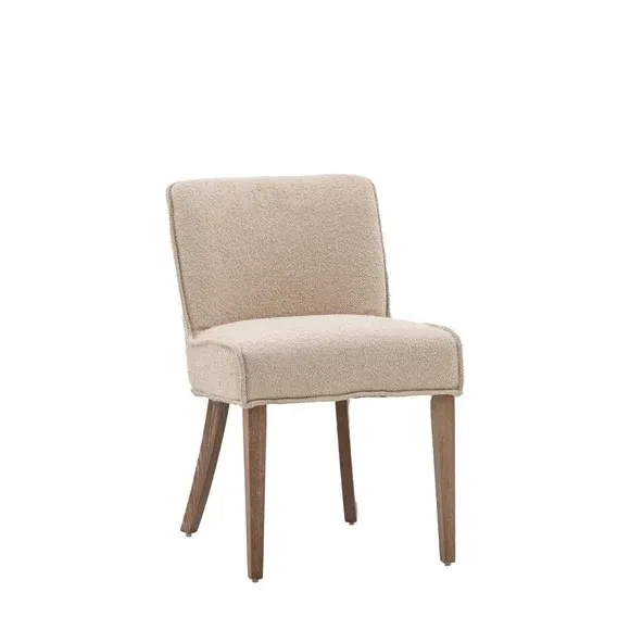 Set of 2 Dining Chairs - Taupe, Linen