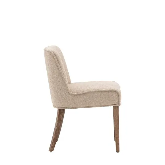 Set of 2 Dining Chairs - Taupe, Linen
