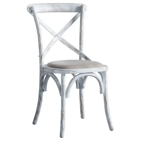 Set of 2 Dining Chairs - White, Oak
