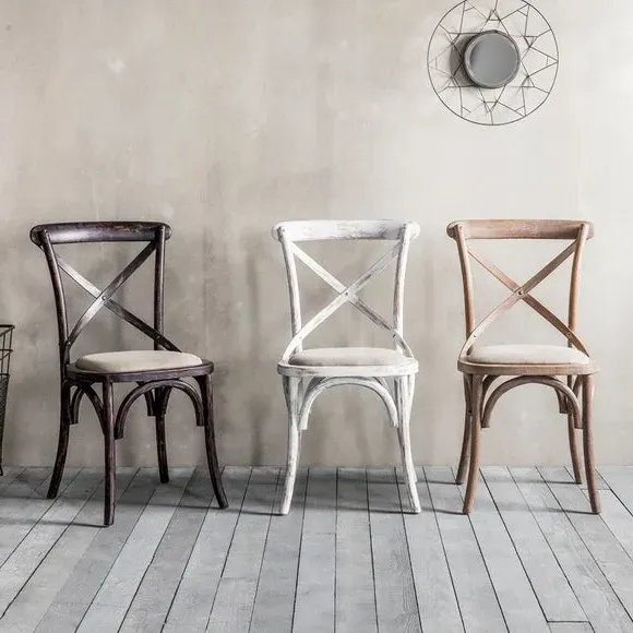 Set of 2 Dining Chairs - White, Oak