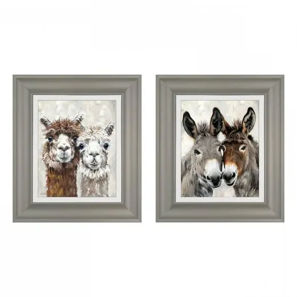 Set of 2 Framed Animal Prints - Brown