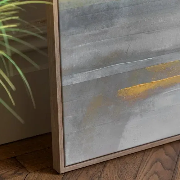Set of 2 Framed Canvas Art - Natural, Abstract