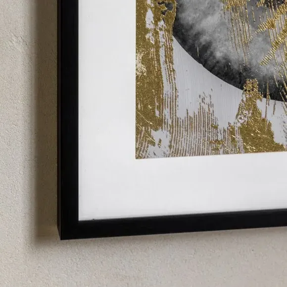 Set of 2 Framed Prints Abstract - Black