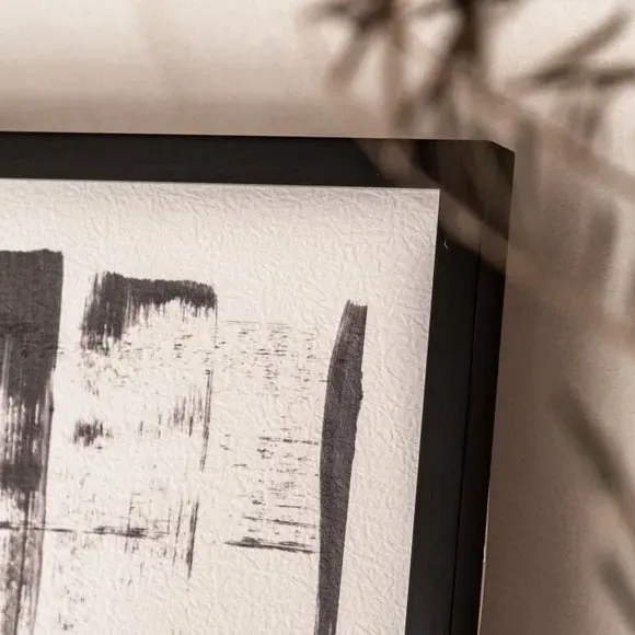 Set of 2 Framed Prints Abstract - Black Frame