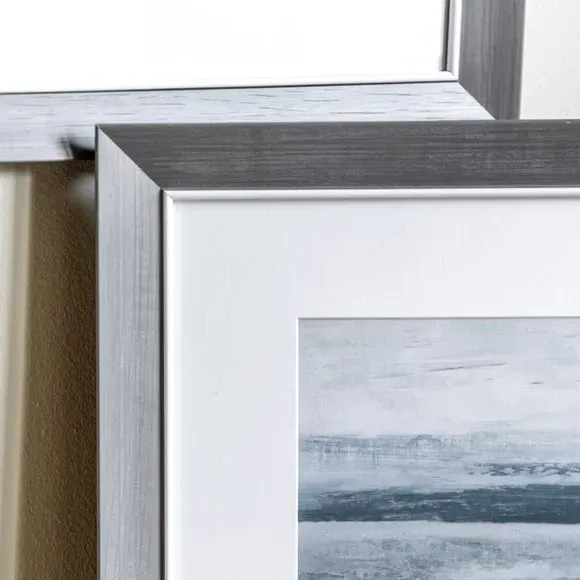 Set of 2 Framed Prints Abstract - Blue, Grey Frame