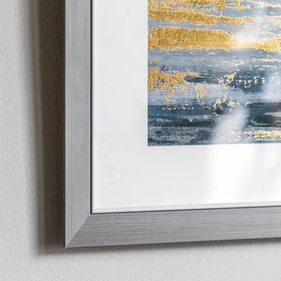 Set of 2 Framed Prints Abstract - Blue, Grey Frame