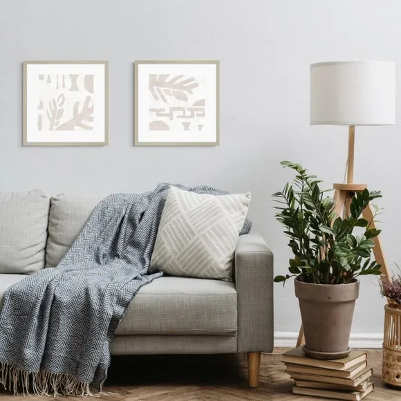 Set of 2 Framed Prints - Brown, Neutral Tones image